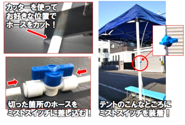 【1袋5個入り】簡単装着　どこでもミストスイッチ  熱中症対策 結一産業