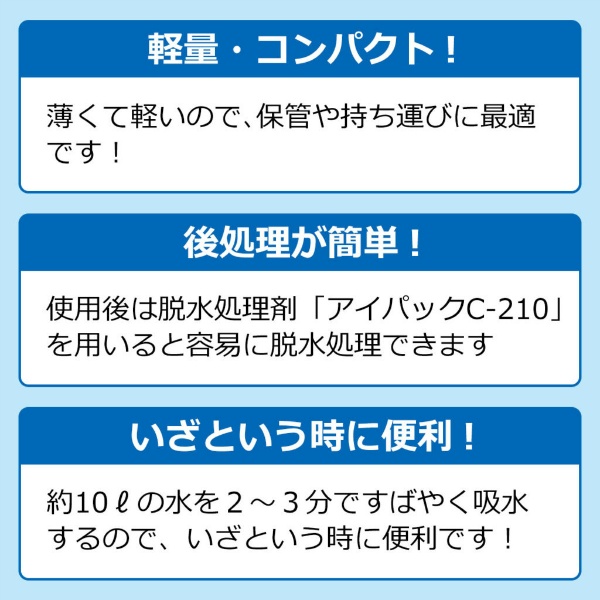 【1ケース50枚入】超吸水袋 ウォーターBoy 10L吸水 400mm×500mm 吸水土のう 土嚢・水嚢 災害復旧 BCP対策 日本製 アイ・イー・ジェー