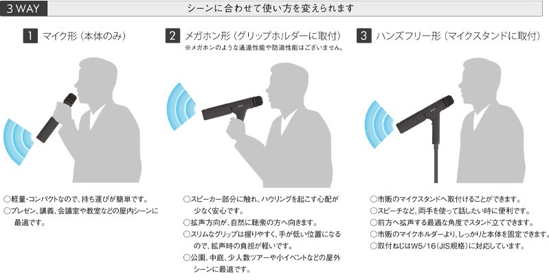 マイク型拡声器 3WAY メガホン MDS-100 SONO STICK