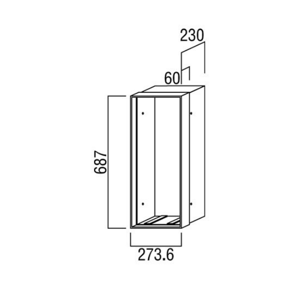 ユニオン消火器ボックス 専用ブラケット 全埋込タイプ スチール 亜鉛メッキ 273.6×230×687   BRN-0096