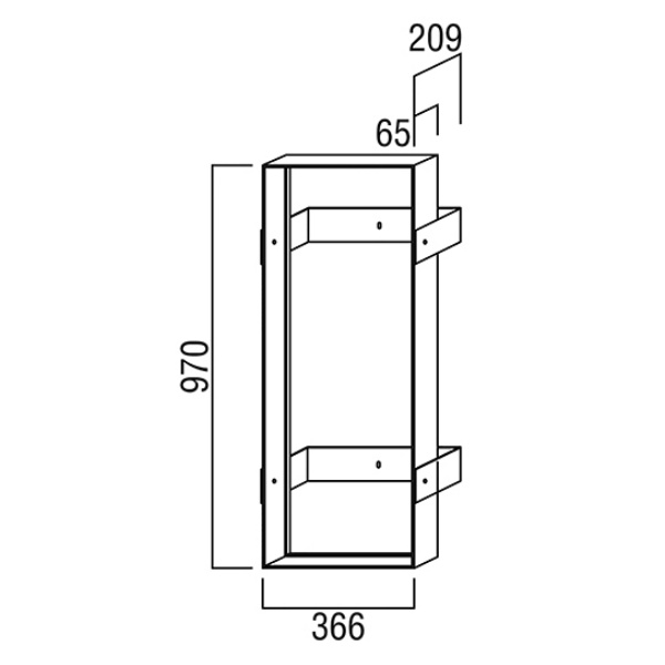 ユニオン消火器ボックス ブラケット スチール 亜鉛メッキ 366×214×970    BRN-UAB-4
