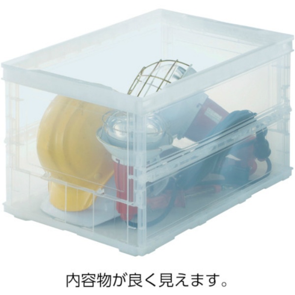 オリコン スケルコン α折畳 コンテナ 20L 透明ブルー TR-S20B B 366mm×262mm×272mm 収納ケース TRUSCO トラスコ