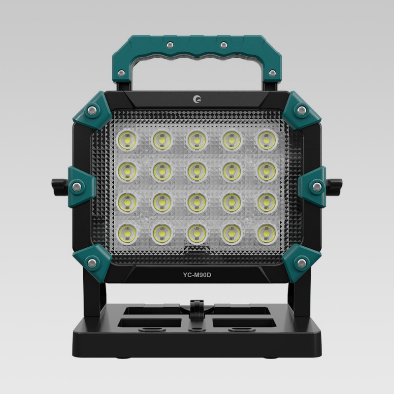 【マキタバッテリー対応】 充電式 コードレス投光器 マッチングファイターV18PLUS YC-M90D 100W 約10,000lm LED作業灯 H198mm×W263mm×D135mm 質量約1.4Kg IPX4 夜間工事 防災 アウトドア グッドグッズ