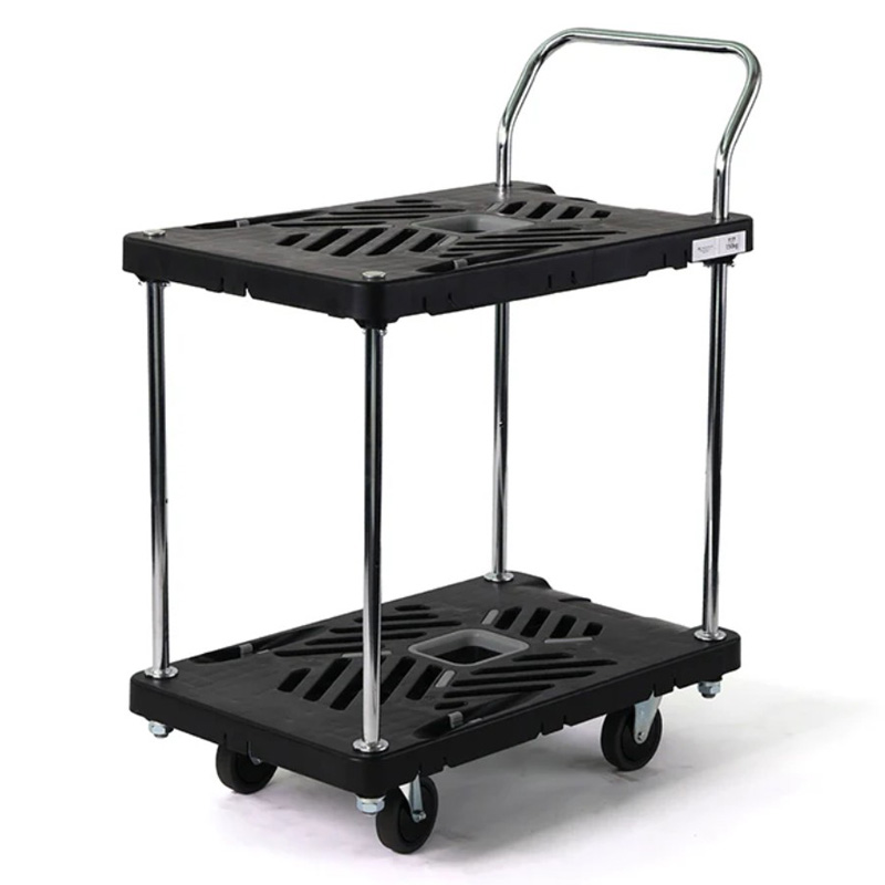 【標準タイプ】DANDY Xseries 2段式台車 静音 最大荷重150kg 軽量 プラスチック製 運搬 オフィス キャンプ 現場 XL-BT2 花岡車輌 HANAOKA