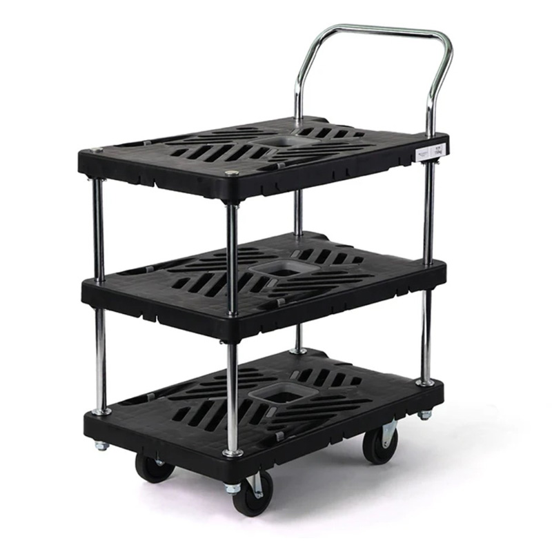 【標準タイプ】DANDY Xseries 3段式台車 静音 最大荷重150kg 軽量 プラスチック製 運搬 オフィス キャンプ 現場 XL-BT3 花岡車輌 HANAOKA