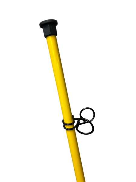 【20本セット】樹脂製ロープスティック イエロー H1500mm×14φ AR-1314 黄色 2段 可動式フック FRP 軽量ロープピン ロープ貼り 区画整理 アラオ ARAO