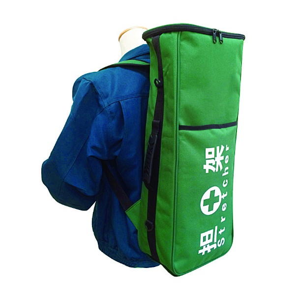収納バッグ付 四つ折りストレッチャー 640mm×295mm×180mm 7142458 軽量アルミ製 6kg 折りたたみ担架 防災推奨品 非常災害 医療介護用 スポーツ