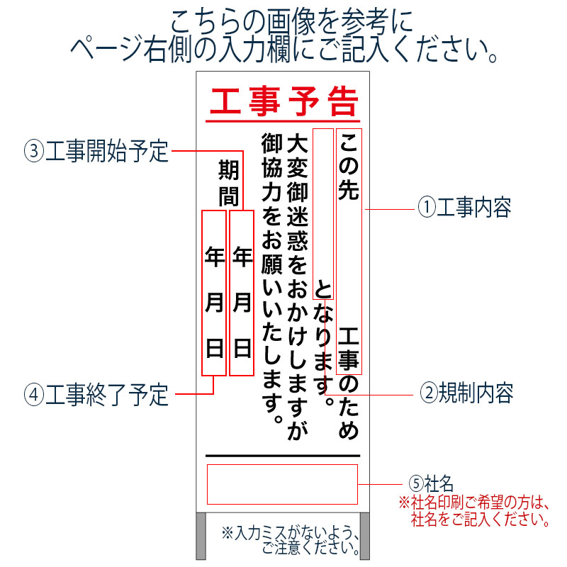 【工事看板 オリジナル】 工事予告看板 KY-12 反射 【鉄枠付】