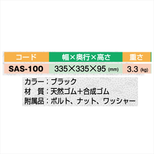 【100mm段差用】サイレントサイドコーナー  W335mm×D335mm×H95mm 3.3kg SAS-100 ブラック 住宅・店舗・公共施設向け 静音 段差解消スロープ 車椅子・ベビーカー ノンスリップ表面加工 焼付塗装 天然ゴム+合成ゴム製 長寿命 バリアフリー ミスギ