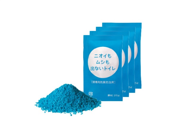 【5箱セット】ニオイもムシも出ないトイレ～仮設トイレ用　防臭・防虫剤～　25ｇ×4袋入り/1箱