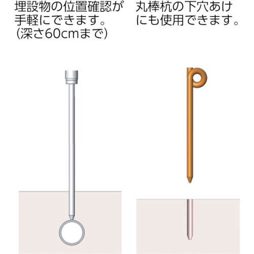 探針棒 探深棒 地中探査棒　穴掘～る 埋設物確認 ANA-1600 穴掘り用品 穴掘り工具 下穴あけ