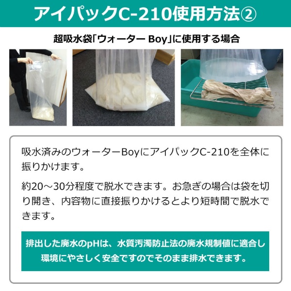 【1ケース20個入り】吸水土のう用 脱水処理剤アイパック C-210 アイ・イー・ジェー