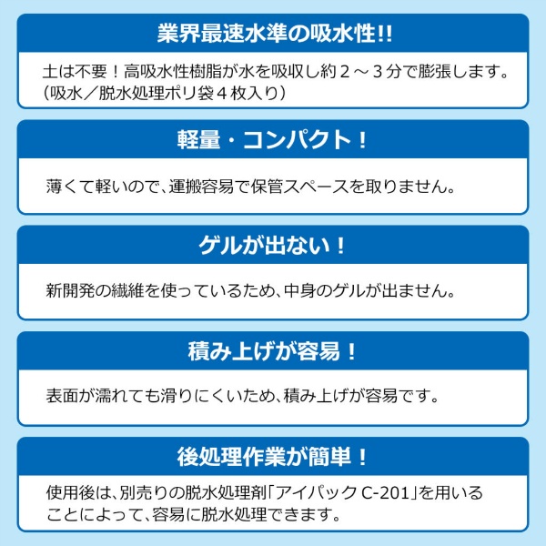 【1ケース20枚入】吸水土のう袋 スーパーブロック 400mm×600mm 最大15kg  7年保存 土嚢・水嚢 災害復旧 BCP対策 日本製 アイ・イー・ジェー