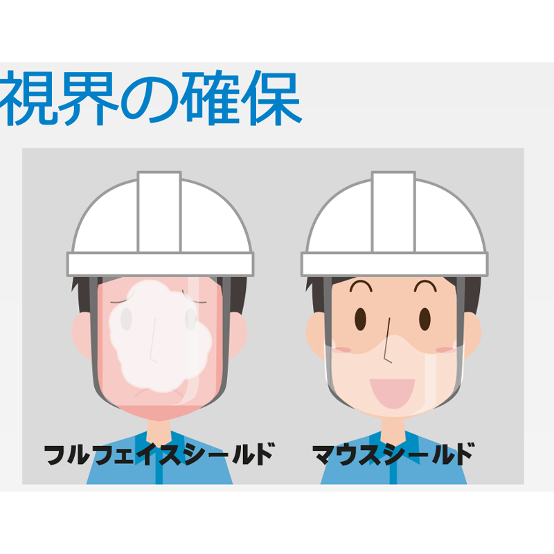 【1ケース50個入】ヘルメット用マウスシールド　顎紐装着タイプ