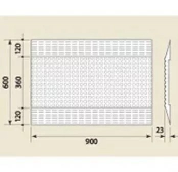 点字目隠しマット AR-0956 600mm×900mm 誘導/警告兼用タイプ 凹凸解消 すべり止めマット一体型 アラオ ARAO