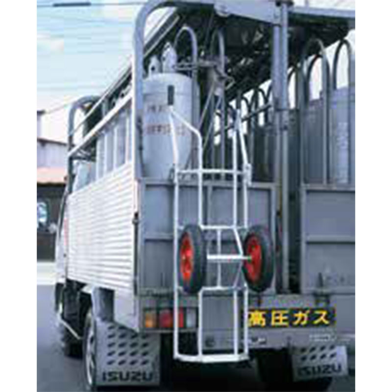 ハラックス アルミ製 LPガスボンベ運搬台車 タフボーイ 2輪 アオリ用フック付 LPG-502F