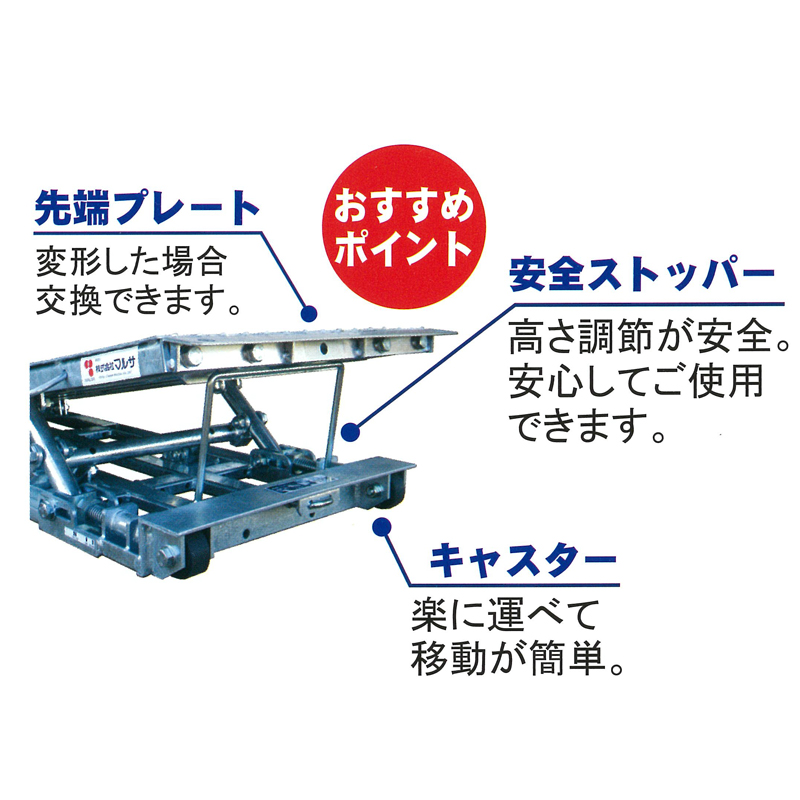 キャスター付き段差解消スロープ 『段楽』 無段階調節H100ｍｍ～250ｍｍ DANRAKU DR-1025