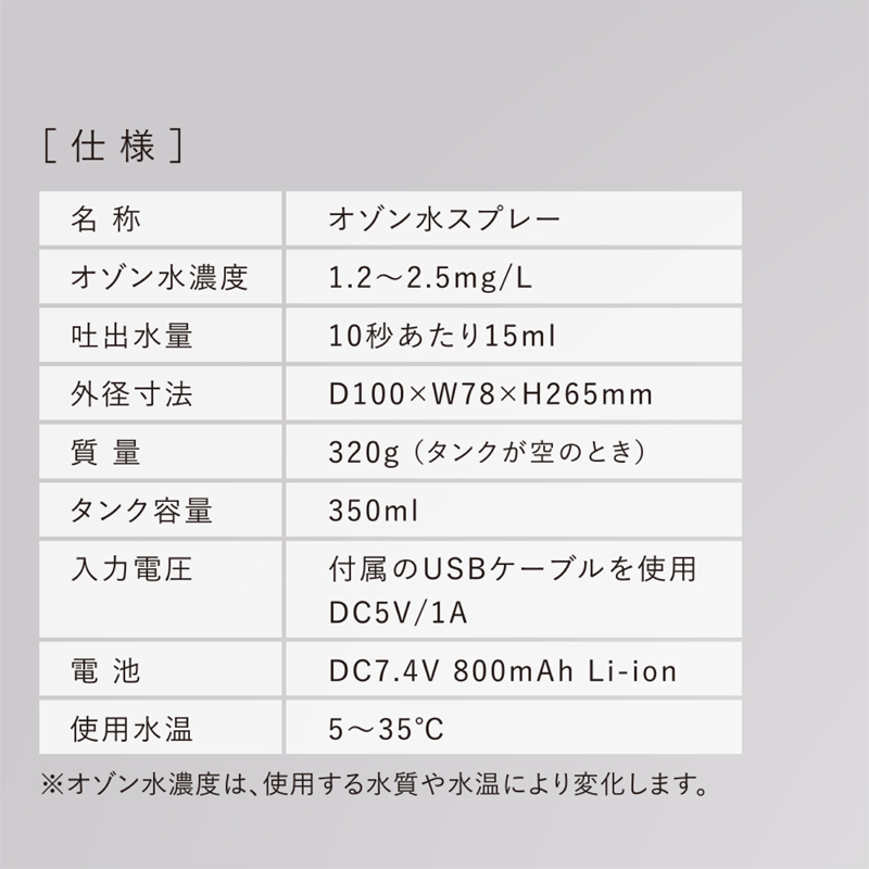 タムラテコ オゾン水生成スプレー Lくりんminnie　TT-350 OSB