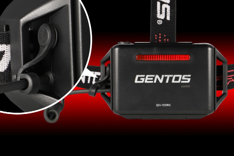 GENTOS LEDヘッドライト GH-103RG 600lm IP67 Gシリーズ 専用充電池 乾電池兼用/USB充電 フォーカスコントロール ワイド・スポット無段階調整 ジェントス