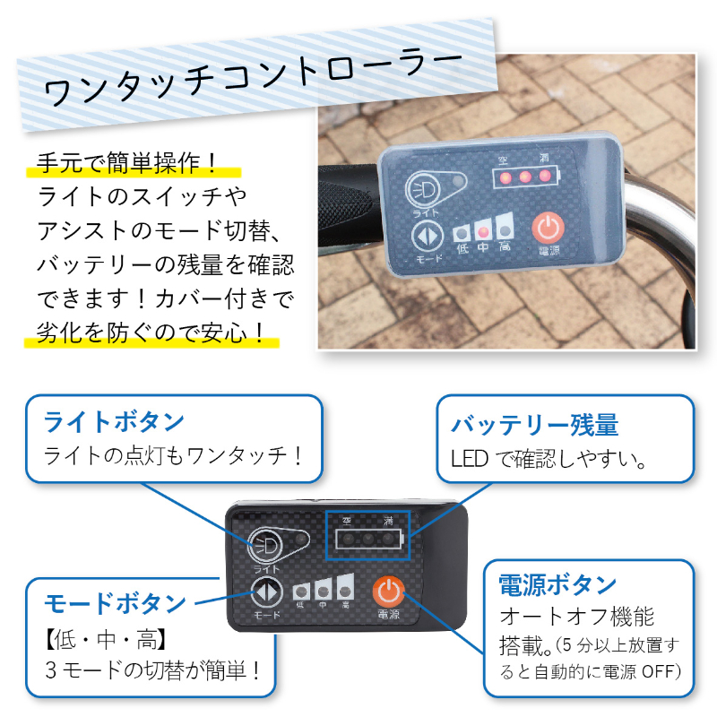 E-PARTON 電動アシスト三輪自転車 TSマーク取得 LEDライト 鍵付き 安定 防災 保管 BEPN20SB ミムゴ