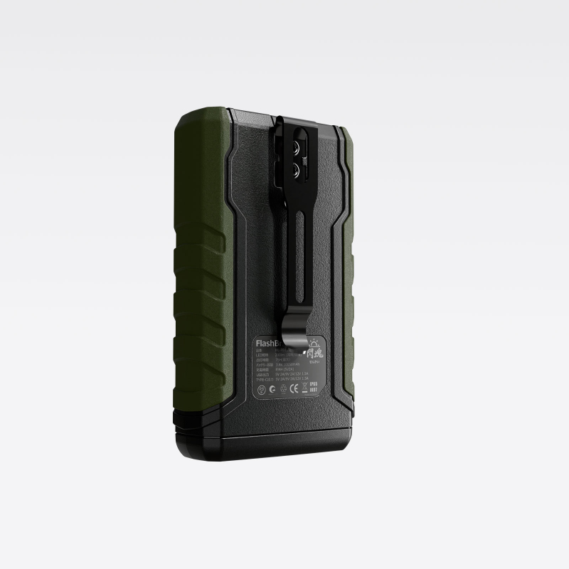 ポータブルライト 閃魂 大容量10050mAh 防水IP65 耐衝撃IK07 全光束200lm ネオジウム磁石 クリップ付き Type-C対応 懐中電灯 モバイルバッテリー 防災 キャンプ 登山 HL-PB150U グッドグッズ