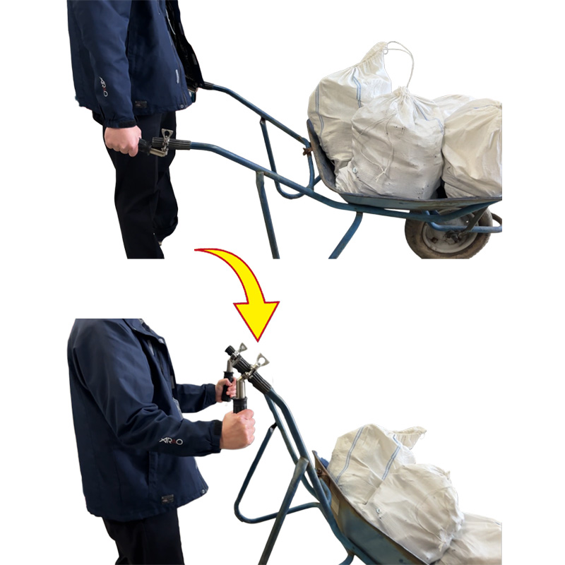 【2個1セット】一輪車 猫車用持ち手 ダンプグリップ AR-4330 回転式ハンドル 対応径29φ～32φ 腰・手首負担軽減 怪我防止 工具不要 建築 土木現場 アラオ ARAO