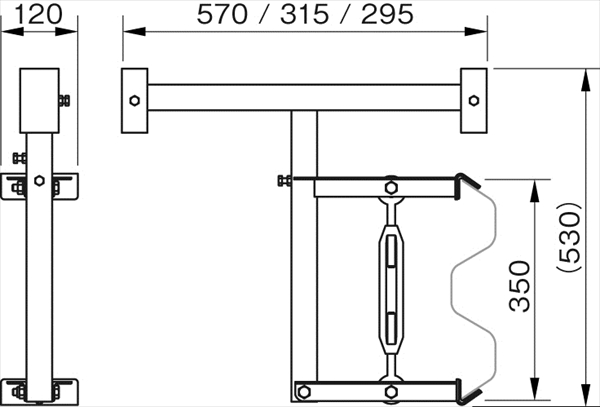 工事看板用固定金具 ガードレールビーム用 サインホルダー 550mm看板用 SBH-RN-550