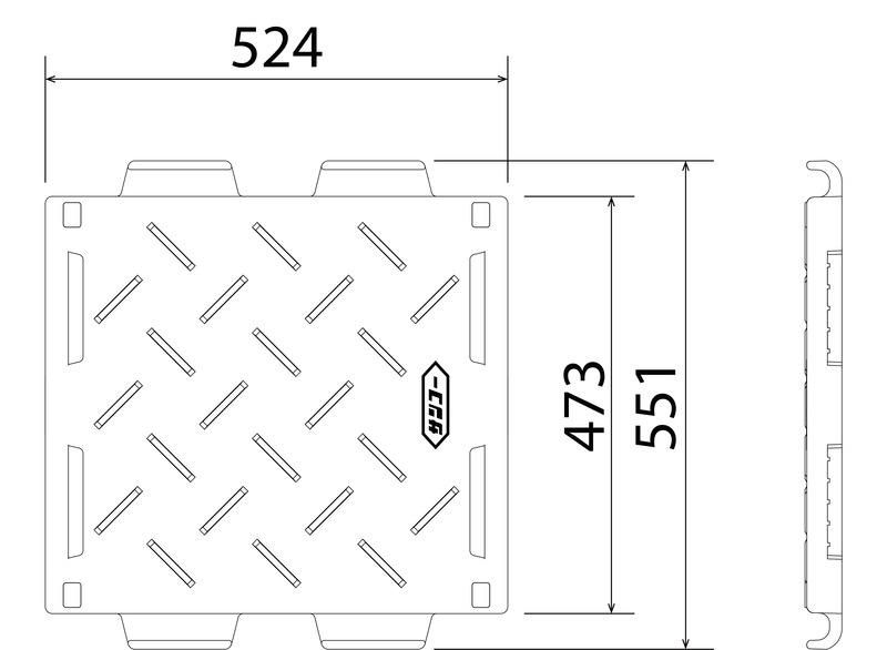 ロードマット ジョイント式 樹脂製敷板 551×524×42mm 801550 サンコー	
