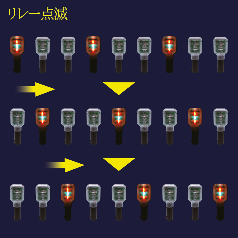 【10個セット】LED工事灯　ソーラー式　ニューネオソーラーREVOミニ　同期点滅・リレー（流動）点滅 H205mm×W76mm×D61mm 工事保安灯　セーフティライト