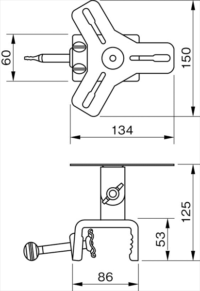 10個セット】回転灯用クランプ 取付クランプ 自在バイス JS-G φ18～50mmパイプ用 厚さ10～50mmの看板 ・角材用｜保安用品のプロショップメイバンオンライン