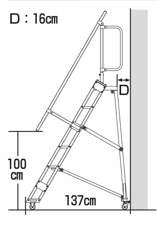 多目的作業台 キャリスター H1610mm CSK-55-6-161 天板付 ステップ幅広 折りたたみ 4輪キャスタータイプ 高所作業 HARAX ハラックス