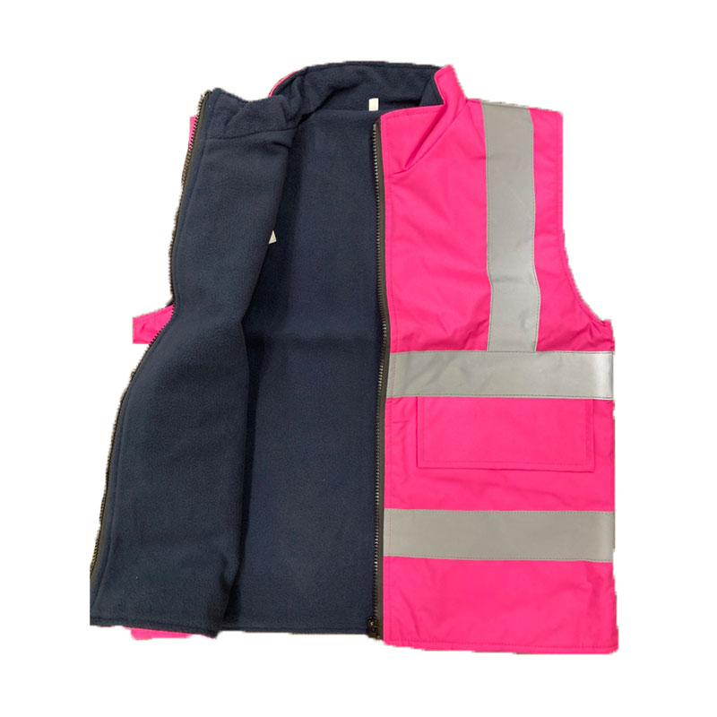 安全ベスト ベストジャケット ピンク 反射 Sサイズ 裏地フリース生地 Vest Jacket