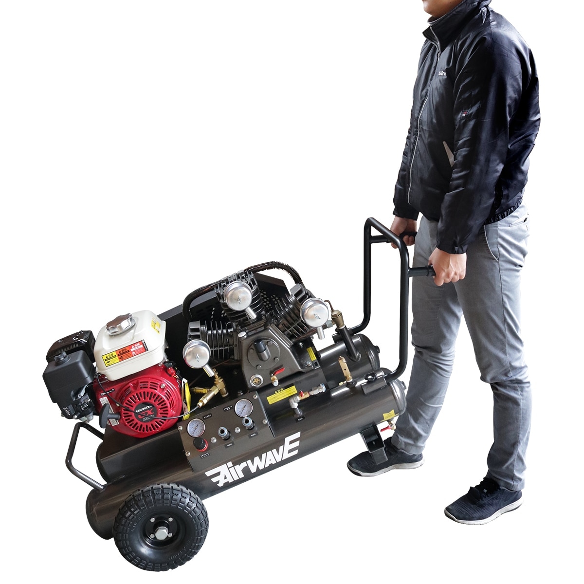 エンジン式 コンプレッサー 32L GM-32ESW 高さ660mm×幅1030mm×奥行630mm 和コーポレーション