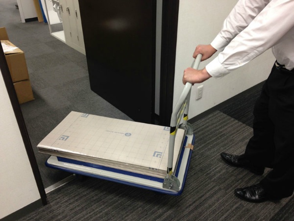 【20枚セット】4つ折りタイプ 方眼目盛付 養生敷板 メジャーボード 厚み3mm 900mm×1800mm ポリプロピレン製 壁養生・床養生用