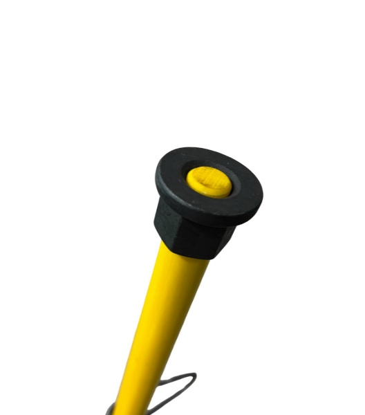 【20本セット】樹脂製ロープスティック イエロー H1500mm×14φ AR-1314 黄色 2段 可動式フック FRP 軽量ロープピン ロープ貼り 区画整理 アラオ ARAO