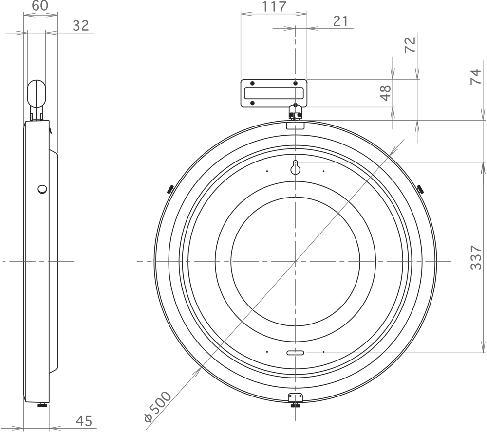 【防雨タイプ　屋外用 】電波掛時計パルウェーブ M611-B19 φ500×68mm シチズン(CITIZEN)