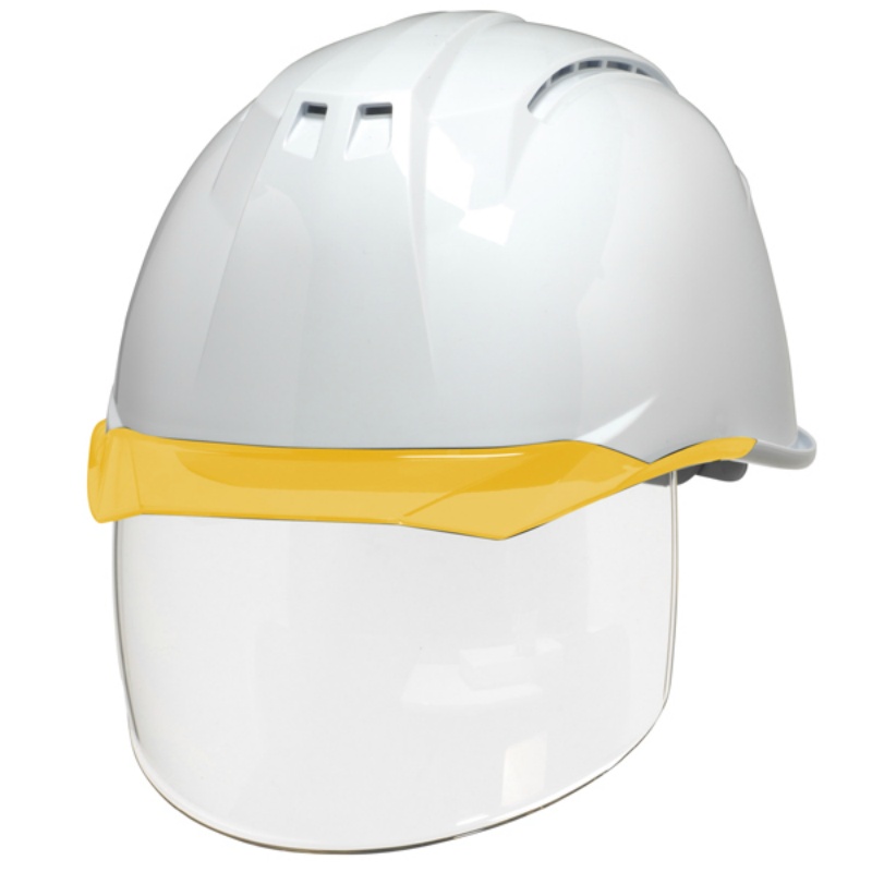 最上級軽量シールド面付きヘルメット 保護帽 AA11EVOシリーズ AA11-CSW ABS樹脂 通気孔付き・透明ひさし 飛来・落下物用 墜落時保護用 10カラーバリエーション DICヘルメット