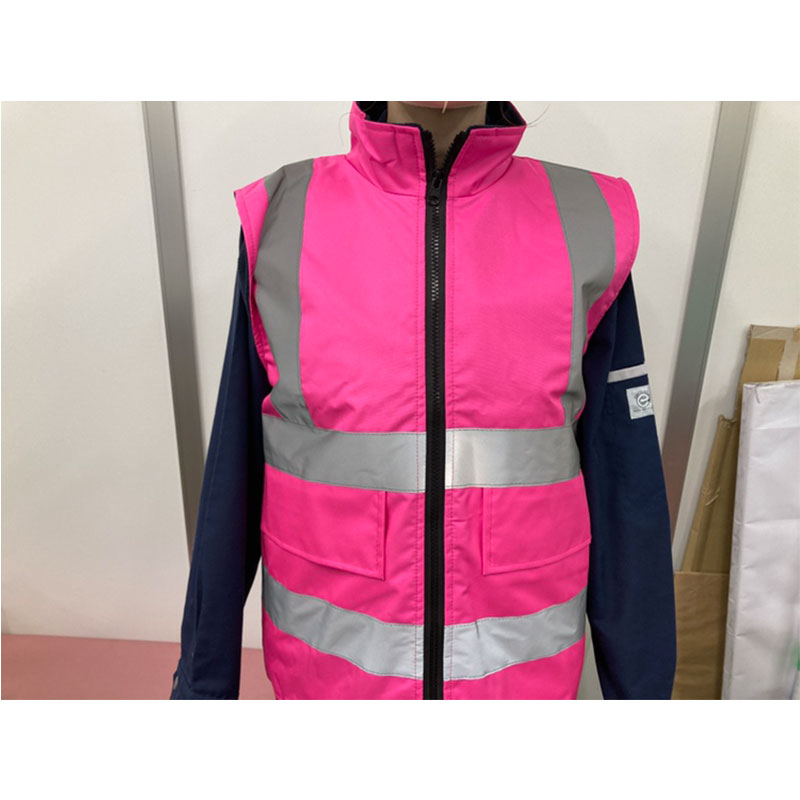 安全ベスト ベストジャケット ピンク 反射 Sサイズ 裏地フリース生地 Vest Jacket
