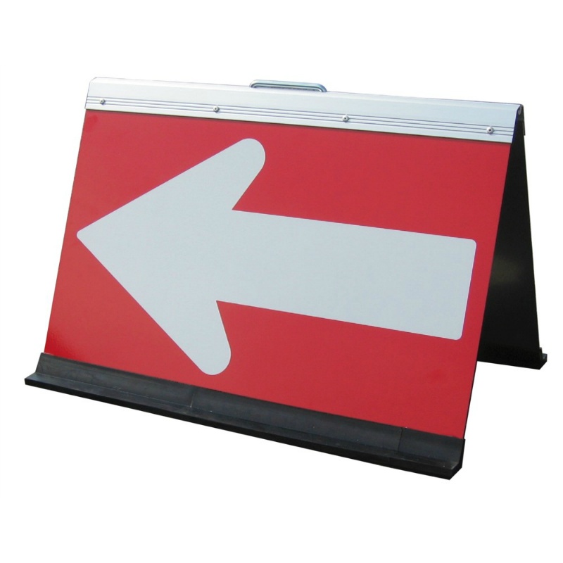 アルミ製折りたたみ矢印板 2台セット 方向指示板 H500×W700(反射)赤地/白矢印