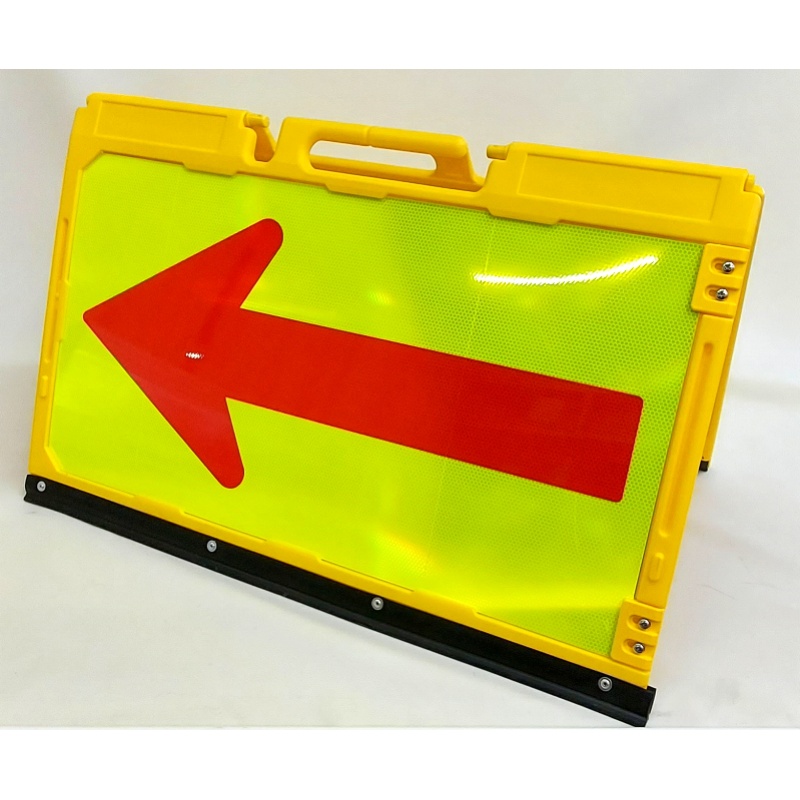 買い保障できる 山型方向板 矢印反射 黄色地で赤矢印 赤地で白矢印 工事現場安全確保 方向指示板 矢印型看板マーク 安全保安用品 