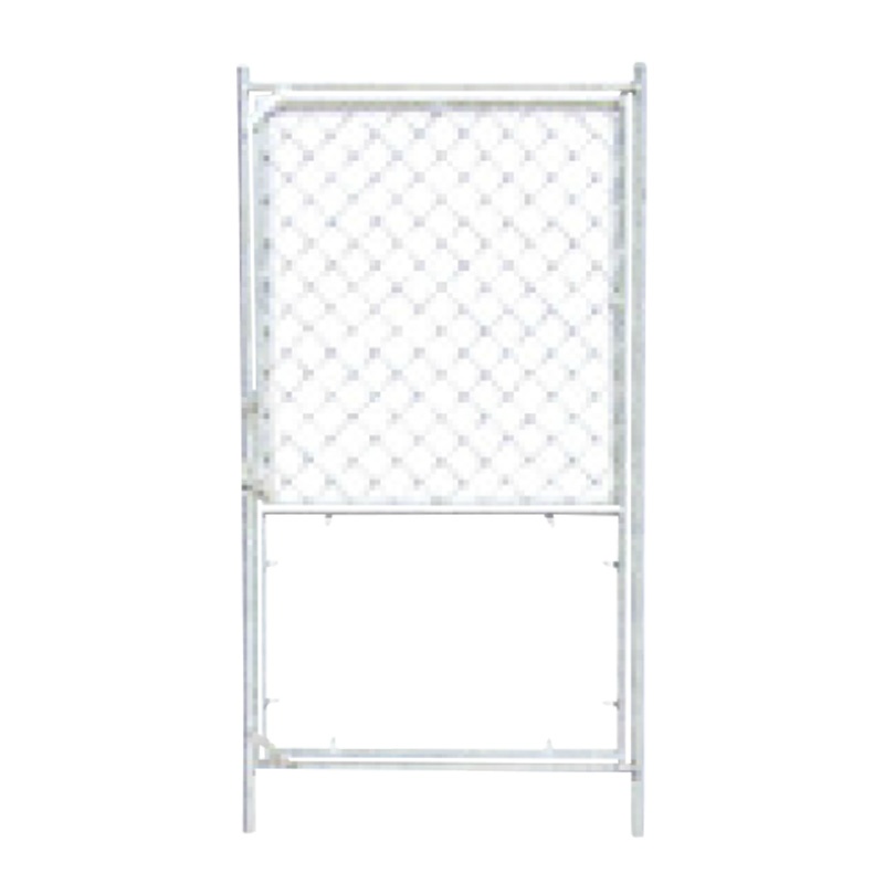 メッキ製ガードフェンス 白無地 扉付き 900mm×1800mm B-645 |保安用品