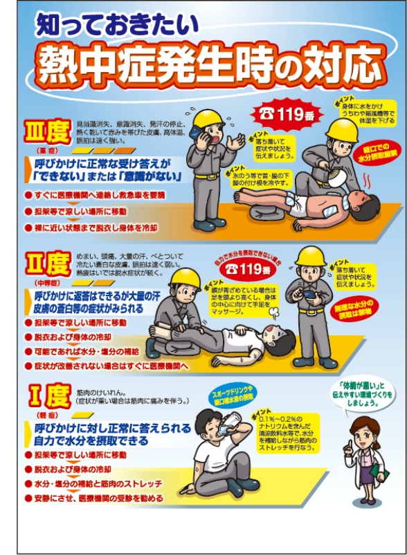 熱中症対策ポスター 熱中症発生時の対応 B2サイズ 728mm×515mm コート紙|保安用品のプロショップメイバンオンライン 熱中症対策ポスター 熱中症発生時の対応 B2サイズ 728mm×515mm コート紙|保安用品のプロショップメイバンオンライン