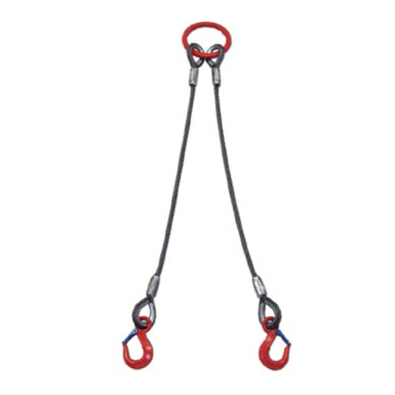 2本吊り ワイヤスリング 1t用×1m スリングセット ワイヤタイプ 吊り具
