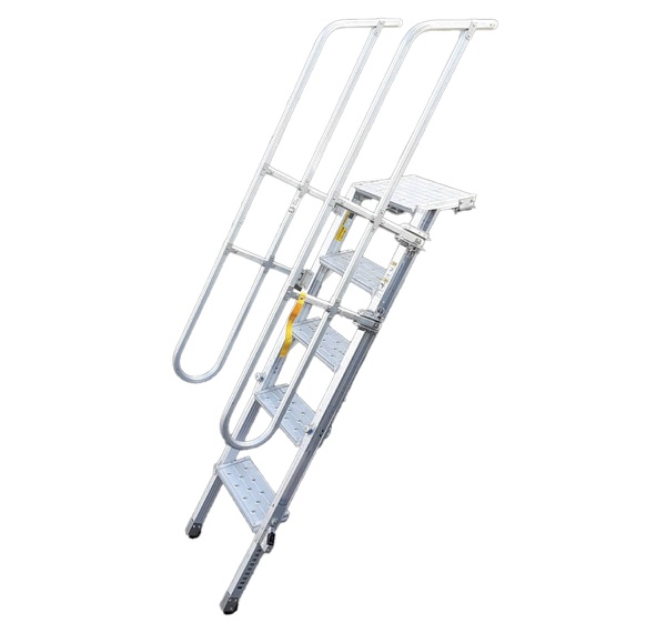 アルミ製トラック昇降ステップ トラックライム REG-L 踏さん幅150mm 垂直高1391~1847mm 折りたたみ式 脚・ステップ伸縮 貨物自動車 荷台 安全設置 NAKAO ナカオ