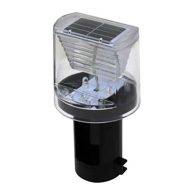 ソーラー式工事灯 クレインスター LE-160 φ67×128mm クリアレンズ 赤色×1灯 緑×1灯 夜間自動点滅機能付