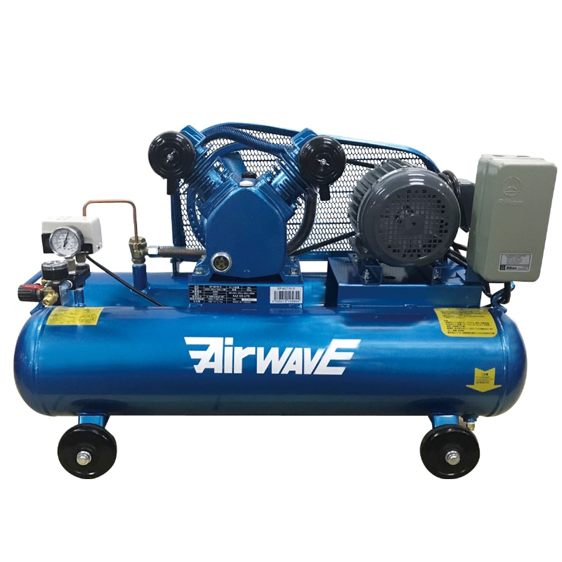 ベルト式 2シリンダー型 タンク容量60L(ツインタンク) 三相200V AirWAVE SP-60TW-3 幅930mm×奥行520mm×高さ610mm 和コーポレーション