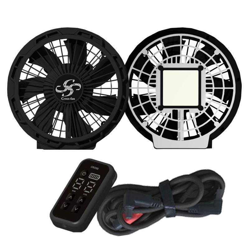 【2026年モデル】クロスファン イーエックス スターターセット Cross-Fan EX40+BatteryKit BT20+チャージングキット40W 80L/秒 冷風ファン -40℃ ペルチェ冷却プレート 9段階切替 20000mAh IP56相当 穴径90φ対応 空調作業服用