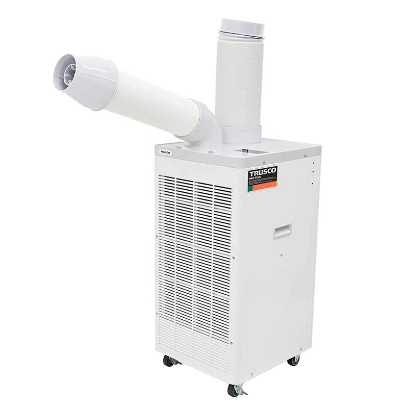 【排水タイプ/パワーヘッド付属】スポットエアコン 首振りあり 単相100V 冷房能力強(2.2kW~) TS25DCN-1 ホワイト TRUSCO トラスコ中山