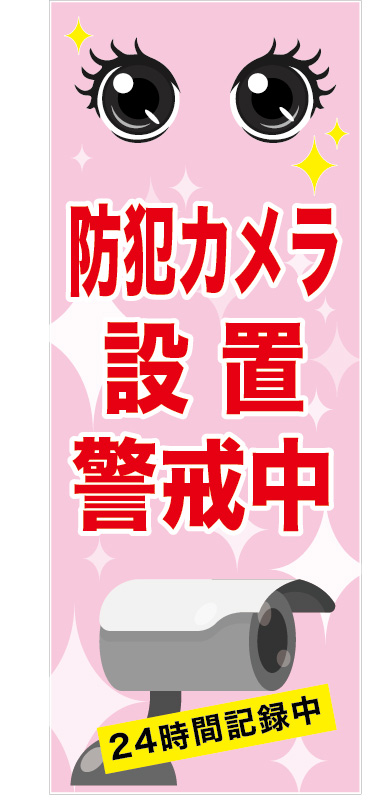 イメージアップ看板 【防犯カメラ設置警戒中】 無反射 550mm×1400mm 【鉄枠付】 MB-006 お知らせ看板 注意喚起 ご近隣