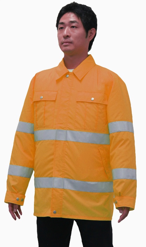 高視認性空調服 CN321 オレンジ L 夜間・暗所作業向け ※ファン・ケーブル・バッテリー別売 熱中症対策 夏用 空冷式 作業服 クーリングウェア つくし工房